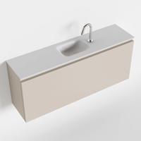 MONDIAZ OLAN 120cm toiletmeubel linen. LEX wastafel talc midden 1 kraangat - thumbnail