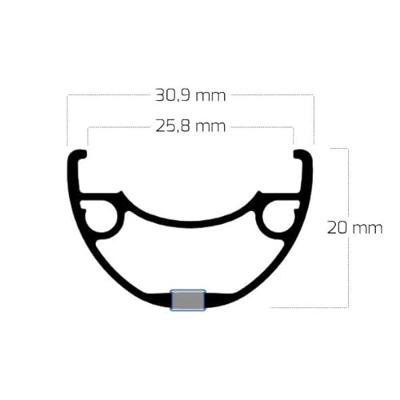 Ryde velg Rival 26 27,5"/584 32g 14G disc alu zwart