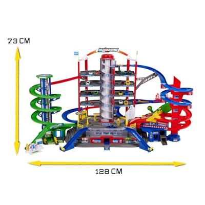 Majorette Super City Garage, 2 verdiepingen, geluid en licht, 6 metalen voertuigen + 1 trein, 128 x 78 x 73 cm