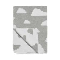 Meyco Little Clouds baby ledikantdeken 120x150 cm grijs - thumbnail