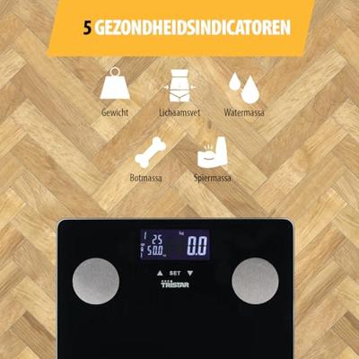Tristar WG-2442 WG-2442 Analyse-personenweegschaal Digitaal Weegbereik (max.)=150 kg Zwart Tristar WG-2442 WG-2442 Analyse-personenweegschaal Digitaal Weegbereik (max.)=150 kg Zwart