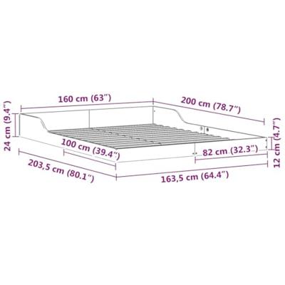 Bedframe Wit 160 x 200 cm Grenenhout Bedframe Wit 160 x 200 cm Grenenhout