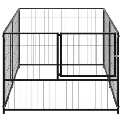 Hondenkennel 200x100x70 cm staal zwart