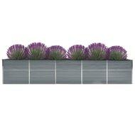 VidaXL Plantenbak verhoogd 400x80x45 cm gegalvaniseerd staal grijs VidaXL Plantenbak verhoogd 400x80x45 cm gegalvaniseerd staal grijs