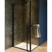 Douchecabine Riho Lucid GD201 Omkeerbaar Verstelbaar Aluminium 200x80x100 cm Mat Zwart - thumbnail