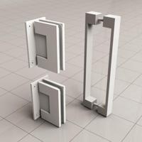 Scharnierset En Greep tbv Profielloze Nisdeur BWS Miley Mat Wit - thumbnail