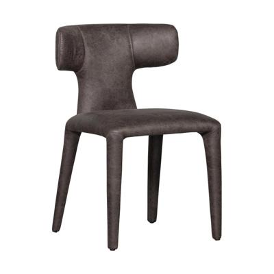 WOOOD Eetkamerstoel 'Permit' Lederlook, kleur Antraciet WOOOD Eetkamerstoel 'Permit' Lederlook, kleur Antraciet