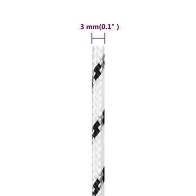 VidaXL Boottouw gevlochten 3 mmx25 m polyester wit VidaXL Boottouw gevlochten 3 mmx25 m polyester wit