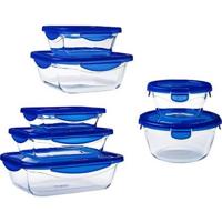 Set van 7 bewaardozen - PYREX - Cook & Go - Glas - Luchtdichte deksel - thumbnail