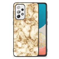 Samsung Galaxy A73 Marmeren Print Telefoonhoesje Marmer Goud - thumbnail