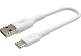 Belkin BoostCharge USB-C-kabel, USB-C/USB-A kabel, USB Type-C-kabel, oplader kabel voor iPhone 16, iPhone 15 Plus/Pro/Pro Max, Samsung Galaxy S24, Pixel, iPad Pro, Nintendo Switch en meer, 15 cm, wit