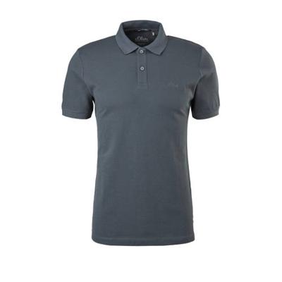s.Oliver regular fit piqué polo donkergrijs
