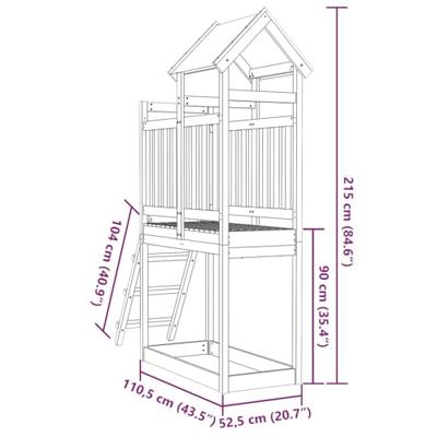 Speeltoren Bruin 52,5 x 110,5 x 215 cm Massief Douglas hout