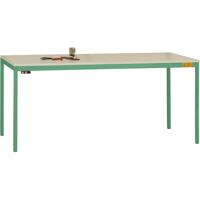 Manuflex LD1116.6011 ESD ESD-werktafel UNIDESK met kunststof plaat, onderstel Reseda groen RAL 6011, bxdxh = 2000 x 800 x 723-733 mm Reseda groen (RAL 9010) - thumbnail