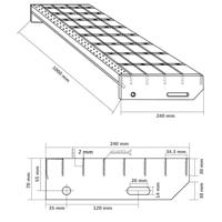 VidaXL Traptrede rooster 100x24x7 cm gegalvaniseerd staal - thumbnail