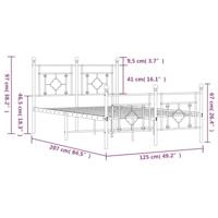 Bedframe met hoofd- en voeteneinde metaal wit 120x200 cm - thumbnail