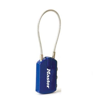 Masterlock 30mm address tag padlock - zinc body - 15cm steel cable with vinyl cov - 4684EURD