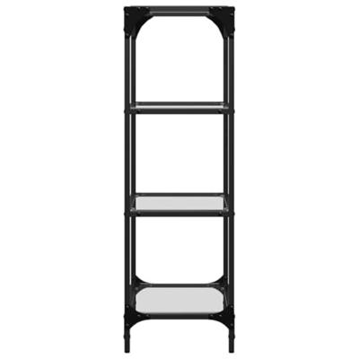 VidaXL Opbergrek met transparant glazen blad 40x30x95 cm staal