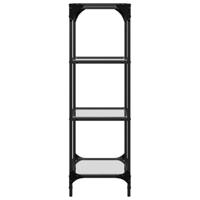 VidaXL Opbergrek met transparant glazen blad 40x30x95 cm staal - thumbnail