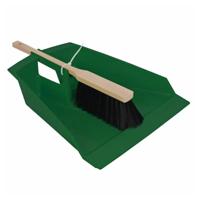 Stoffer en blik kunststof groen - thumbnail