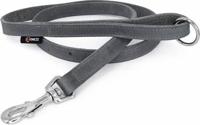 Hondenriem vetleer - Grijs - Met handvat - thumbnail