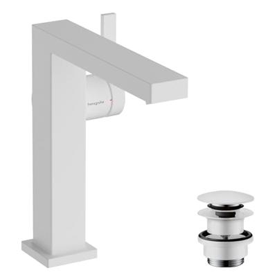 Hansgrohe Tecturis E ééngreeps wastafelkraan 150 Fine CoolStart met afvoerplug, mat wit Hansgrohe Tecturis E ééngreeps wastafelkraan 150 Fine CoolStart met afvoerplug, mat wit