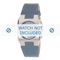 Breil horlogeband 2519750412 Leder Lichtblauw + wit stiksel - thumbnail