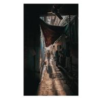 Wanddecoratie Steegje 70x118 | Multicolor - thumbnail