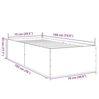 Bedframe bewerkt hout sonoma eikenkleurig 75x190 cm - thumbnail