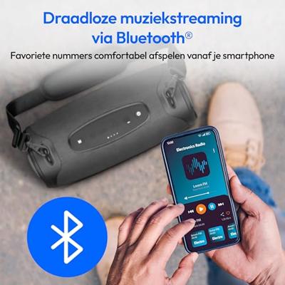 Bluetooth-luidspreker - MEDION - L - 50 W - 47 uur batterijduur - IPX7-bescherming - RGB-lichteffecten