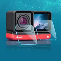 Lens + LCD-scherm Gehard glas film voor Insta 360 One R 4K (Transparant) - thumbnail