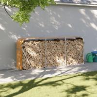 VidaXL Haardhoutopslag 234x45x100 cm gegalvaniseerd staal houtlook - thumbnail