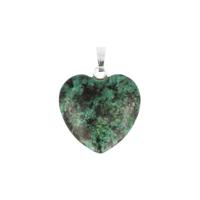 Hartvormige Edelstenen Hanger Zoisiet (20 mm) - thumbnail