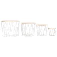 vidaXL Salontafels 4 st wit - thumbnail