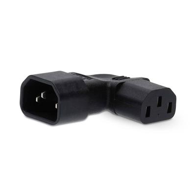 Verlengstekker | IEC-320-C13 | IEC-320-C14 | Rechts Gehoekt | Vernikkeld | PVC | Zwart | 1 Stuks