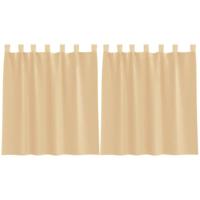 Gordijnen voile met roedezakken 2 st zand - thumbnail