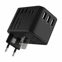 Rolling Square Wereldstekker Travel Adapter l Universele Reisstekker Quick Charger 35.5W - 3 USB en 2 USB-C met Power Delivery en Quick Charge - thumbnail