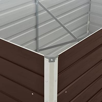 VidaXL Plantenbak verhoogd 160x80x45 cm gegalvaniseerd staal bruin VidaXL Plantenbak verhoogd 160x80x45 cm gegalvaniseerd staal bruin
