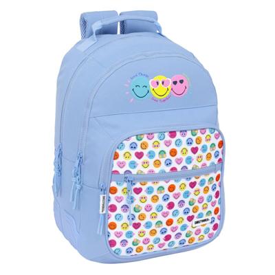 Schoolrugzak Smiley Joyful Blauw Multicolour 32 x 42 x 15 cm Schoolrugzak Smiley Joyful Blauw Multicolour 32 x 42 x 15 cm