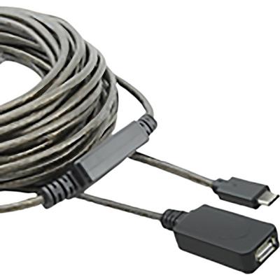 Renkforce USB-kabel USB 2.0 USB-C stekker, USB-A bus 10.00 m Zwart Actief met signaalversterking, Vergulde steekcontact