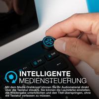 JLab Go Draadloos toetsenbord - Bluetooth met 2,4 GHz radio, USB-dongle, stil, klein, QWERTZ-lay-out, multi-device mini draadloos toetsenbord, voor pc/Mac/iPad/tablet/computer/laptop - thumbnail