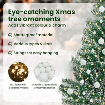 VidaXL Kunstmatige kerstboom sneeuw gevlochten met led licht 150 cm