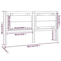 Hoofdbord 185,5x4x100 cm massief grenenhout - thumbnail