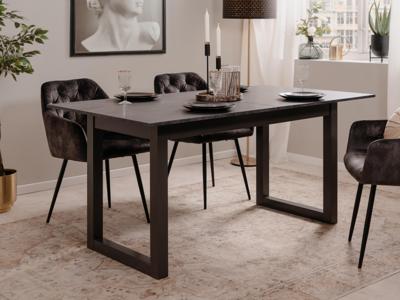 Verlengbare eettafel AUSTINA 160>200 cm zwart/antraciet