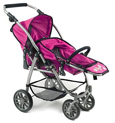 Tweeling Poppenwagen Vario - Dots Navy Pink - thumbnail