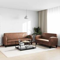 Bankstel kunstsuède bruin 2-delig - thumbnail