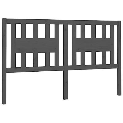 Hoofdbord 206x4x100 cm massief grenenhout grijs