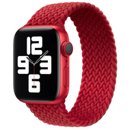 Braided Solo Loop nylon bandje - Maat: L - Rood - Geschikt voor Apple Watch 44mm / 45mm / 46mm / 49mm