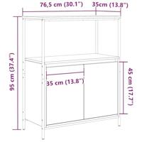 Badkamermeubel met planken 76,5x35x95 cm grijs Sonoma - thumbnail