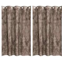 VidaXL Velvet gordijnen 2 pcs cappuccino 175 x 140 cm fluweel - thumbnail